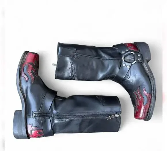 Mens Harley Davidson boots Slayton D93141 leather black oil resisting - Picture 6 of 10